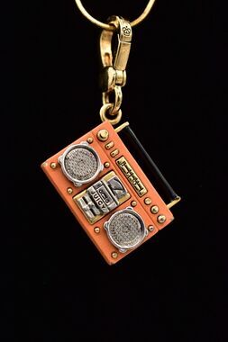Juicy Couture Vintage Boom Box Radio Charm Necklace Retired Rare 90s Y2K BinBH